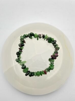 PULSERA CHIP RUBÍ EN ZOISITA