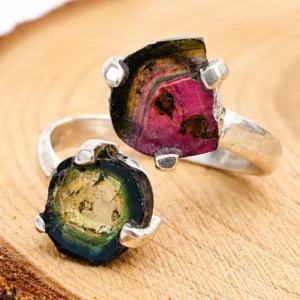 ANILLO de TURMALINA BICOLOR DOS PIEZAS