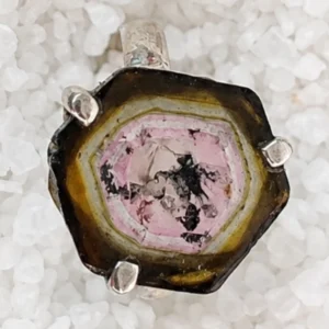 ANILLO de TURMALINA BICOLOR
