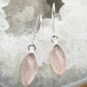Pendientes Cuarzo Rosa Natural